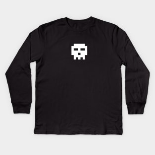 Scott Pilgrim Pixel Skull Kids Long Sleeve T-Shirt